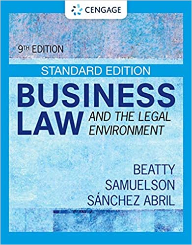Business Law and the Legal Environment 9th Edition
