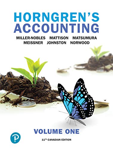 Horngrens Accounting Volume 1 11th Canadian Edition