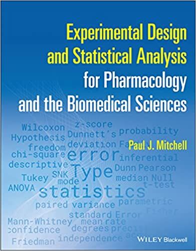 Experimental Design and Statistical Analysis for Pharmacology and the Biomedical Sciences 1st Edition