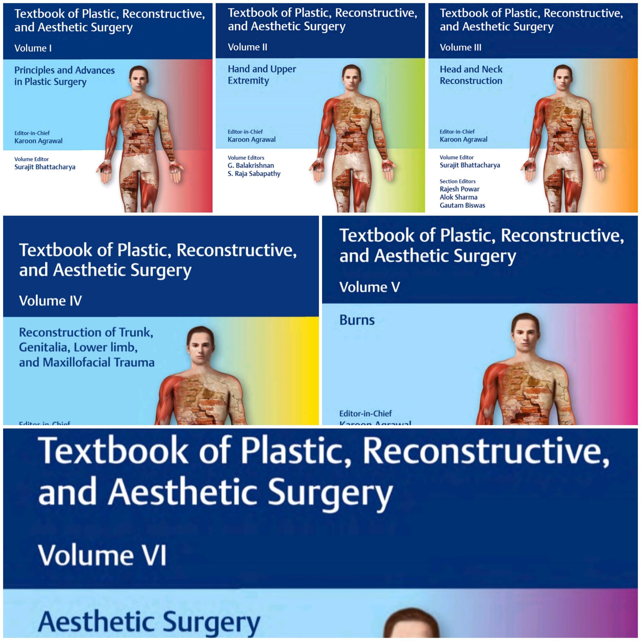 Textbook of Plastic,Reconstructive and Aesthetic Surgery SIX-6 Volumes-Set 2022