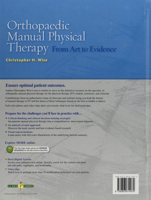 Orthopaedic Manual Physical Therapy : From Art to Evidence First Edition 1st ed 1e
