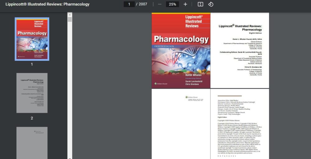 Lippincott 插图评论：药理学第八版 (8e)