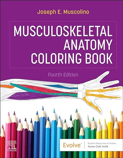 Libro para colorear de anatomía musculoesquelética, cuarta edición