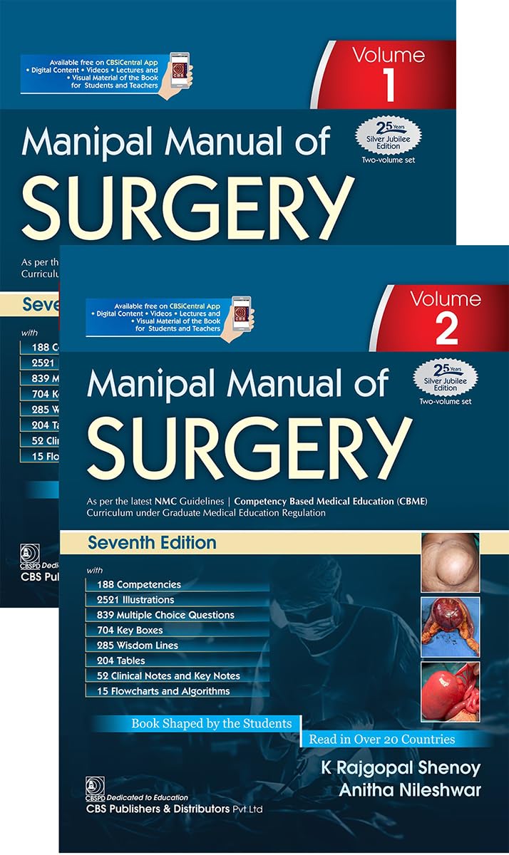 Manipal Manual of Surgery, Vol 1, 2 – 7th edition